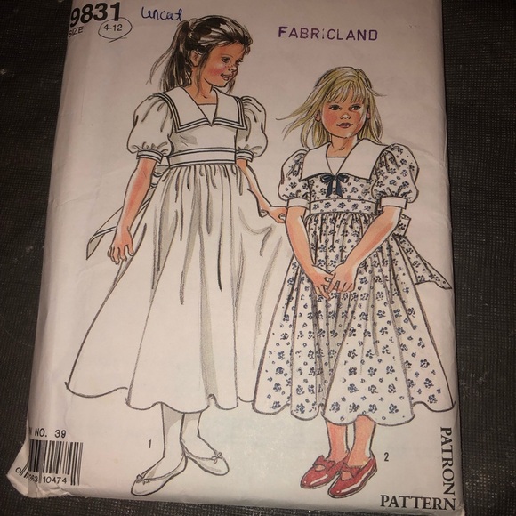 Vintage 1991 simplicity 9831 -4-12dress with full skirt/sailor collar. Sewing - Picture 2 of 6